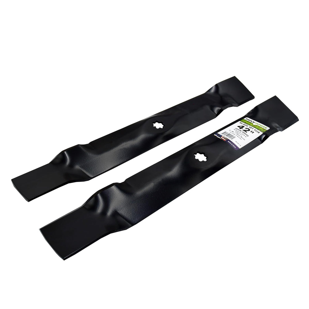 Maxpower blades next to ruler showing 21-3/8 inch length for accurate sizing
