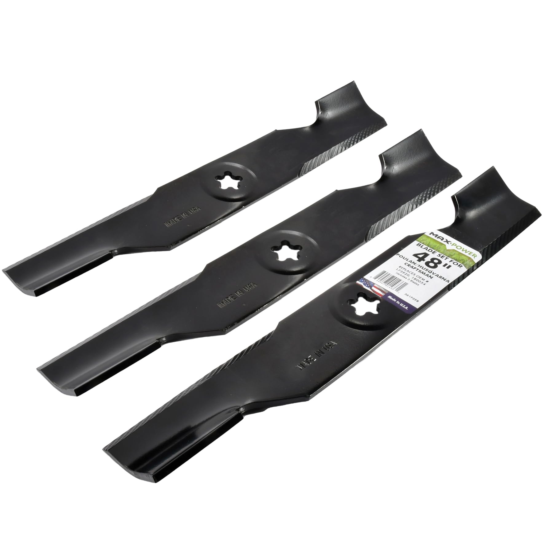 MaxPower blade next to ruler showing 16-5/8 inch length for correct sizing