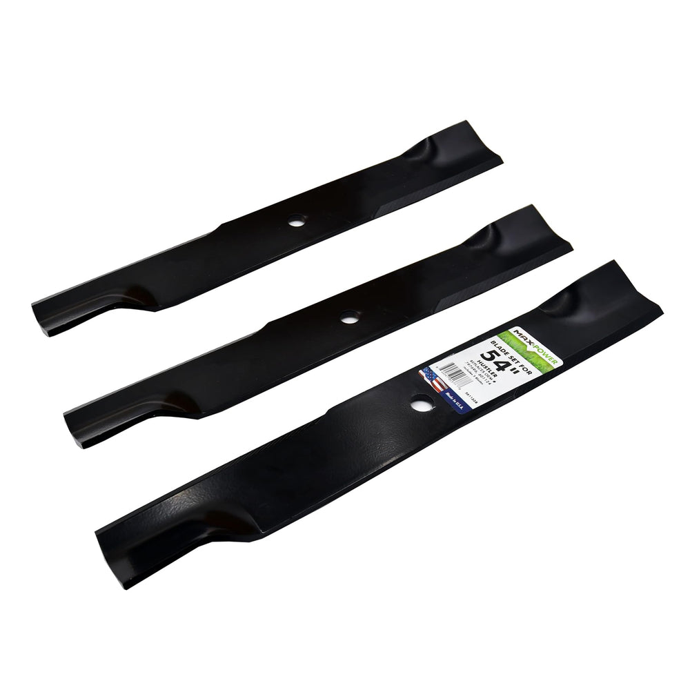 Maxpower blade beside ruler showing 18-1/2 inch length for quick measurement verification