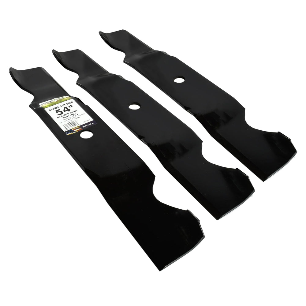 MaxPower three blades pack arranged to show full set and consistency