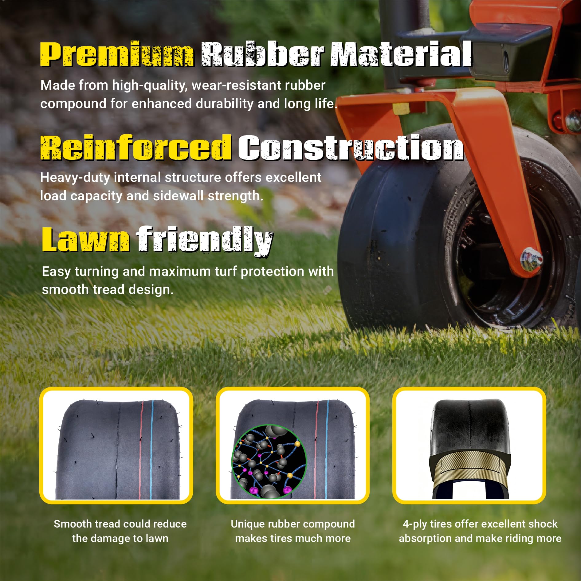 MAXROLLORS tire mounted on 6-inch rim demonstrating proper fit benefit