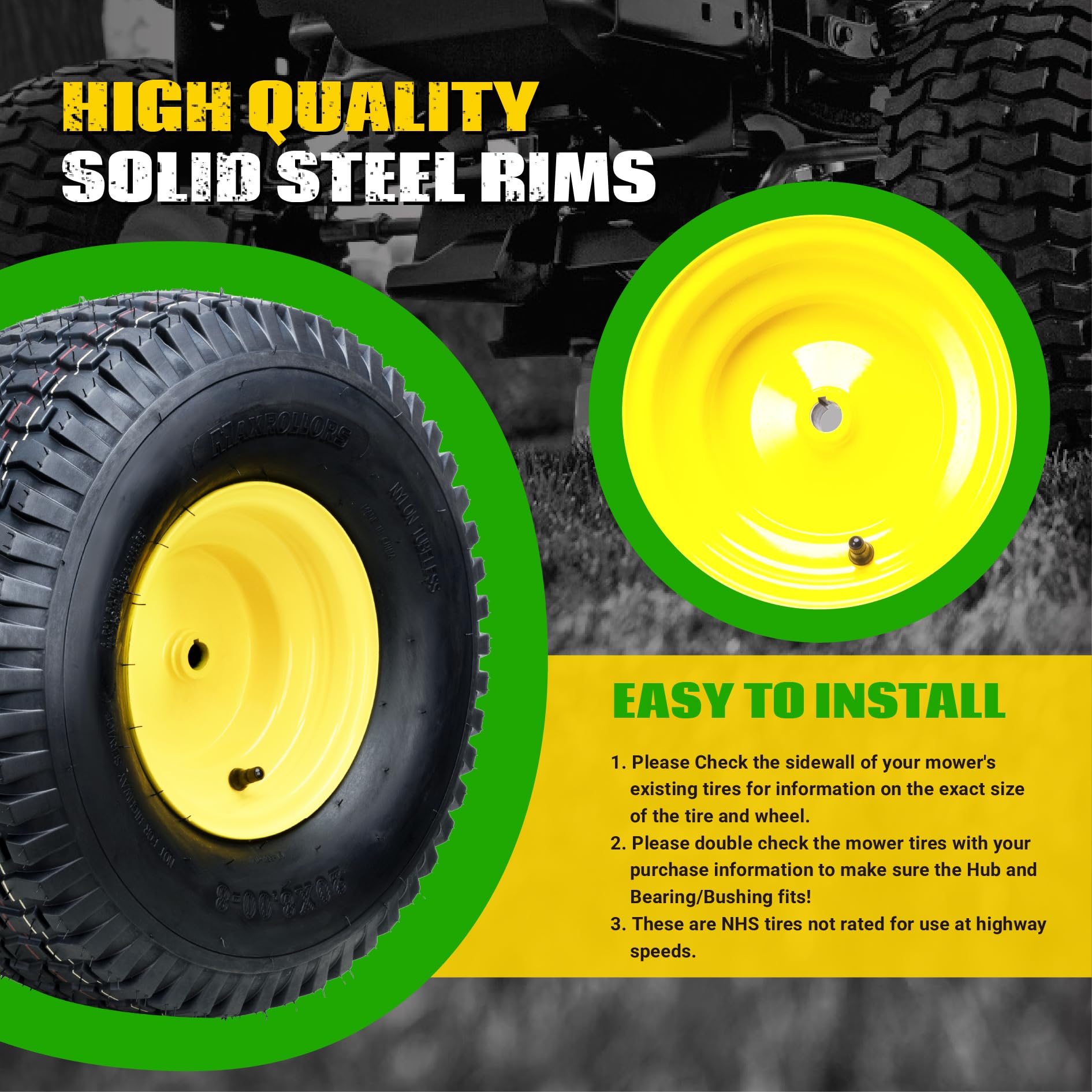 MAXROLLORS welded rim seam detail illustrating reinforced construction and durability
