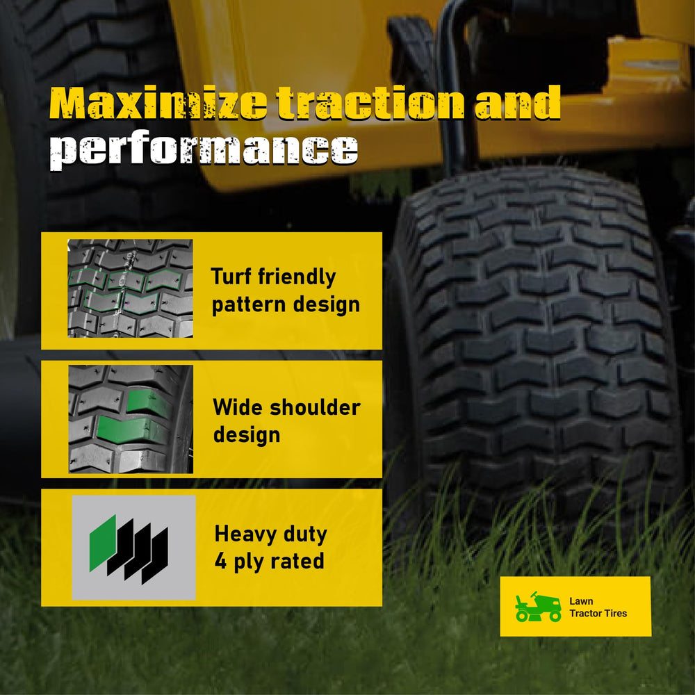 MAXROLLORS wheel mounted on mower front demonstrating fitment and handling
