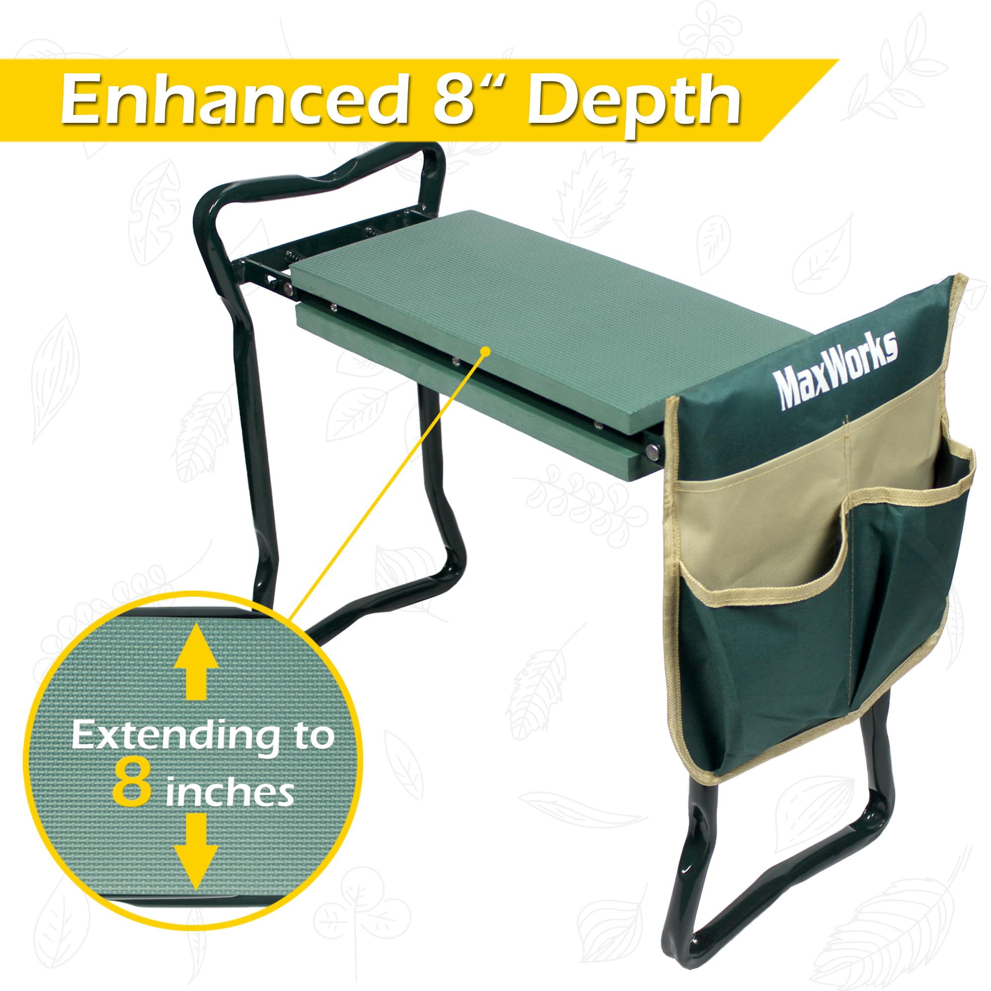 MaxWorks top view showing 8-inch padded kneeling surface for comfort
