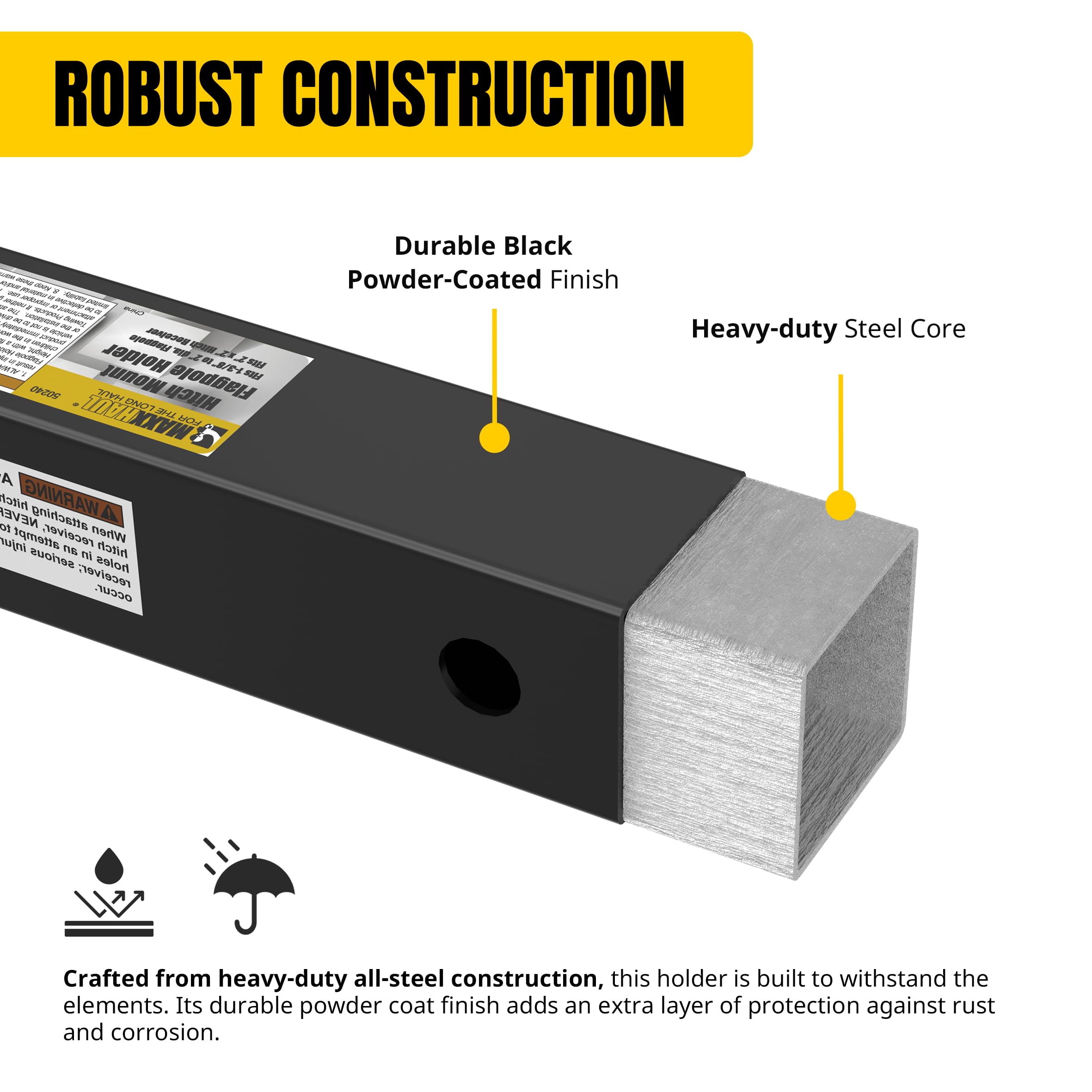 MAXXHAUL close-up of removable reducer bushing showing adaptability for different umbrella shafts