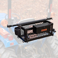 MAXXTUFF front view showing basket and toolbox for organized storage