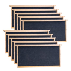 MayBee front view of 10-pack deep brood frames showing neat stacked packaging and benefit convenience