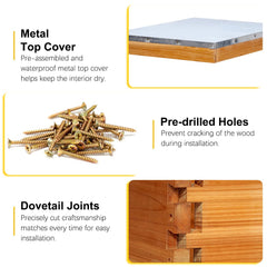 MayBee metal top cover and inner cover detail ensuring dry hive interior and ventilation control