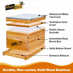 MayBee black food-grade plastic foundations wax-dipped for hygiene