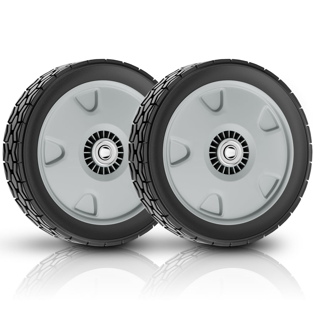 MAYITOP front view of 9-inch replacement wheel showing durable rim and fitment benefit