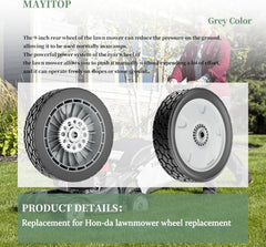 MAYITOP side profile with hub visible demonstrating correct axle fit and stability