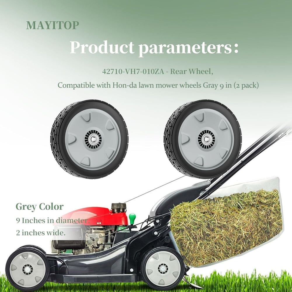 MAYITOP wheel installed on a mower showing restored rolling and level deck benefit