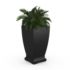 Mayne front view of 28in planter showing modern silhouette and curb appeal