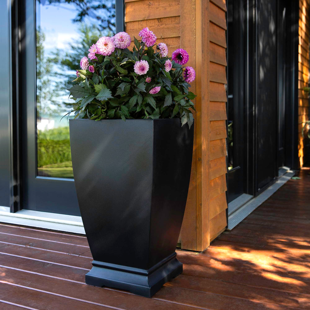 Mayne planter beside person showing scale and substantial planting volume