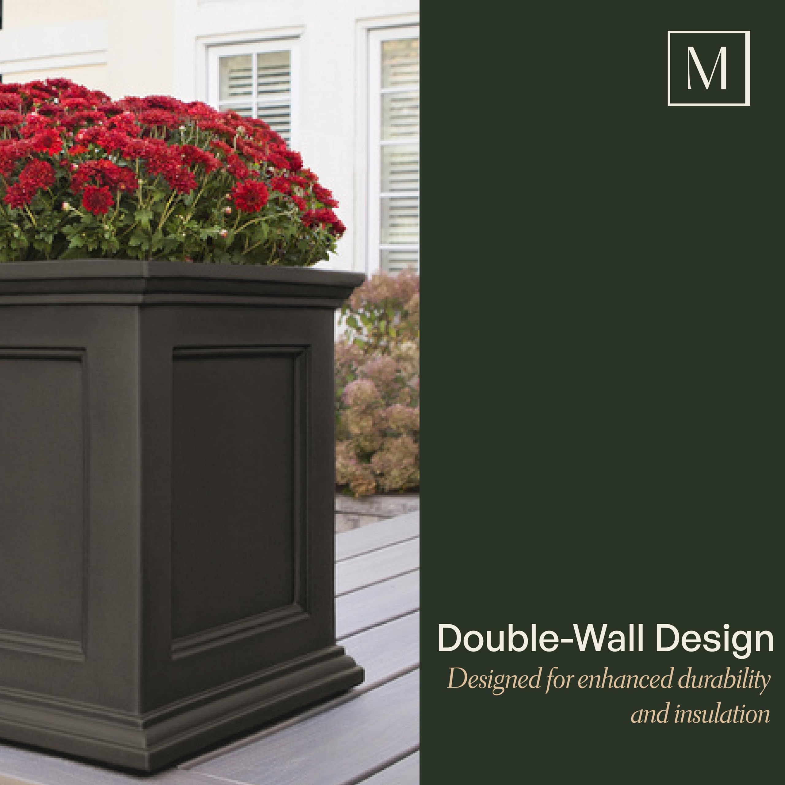 Mayne Fairfield side profile highlighting square shape and sturdy walls
