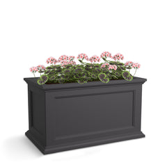Mayne Fairfield front view showing graphite grey finish and sleek shape for curb appeal