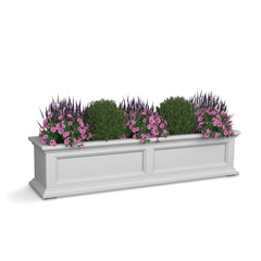 Mayne Fairfield front view showing white planter and curb appeal