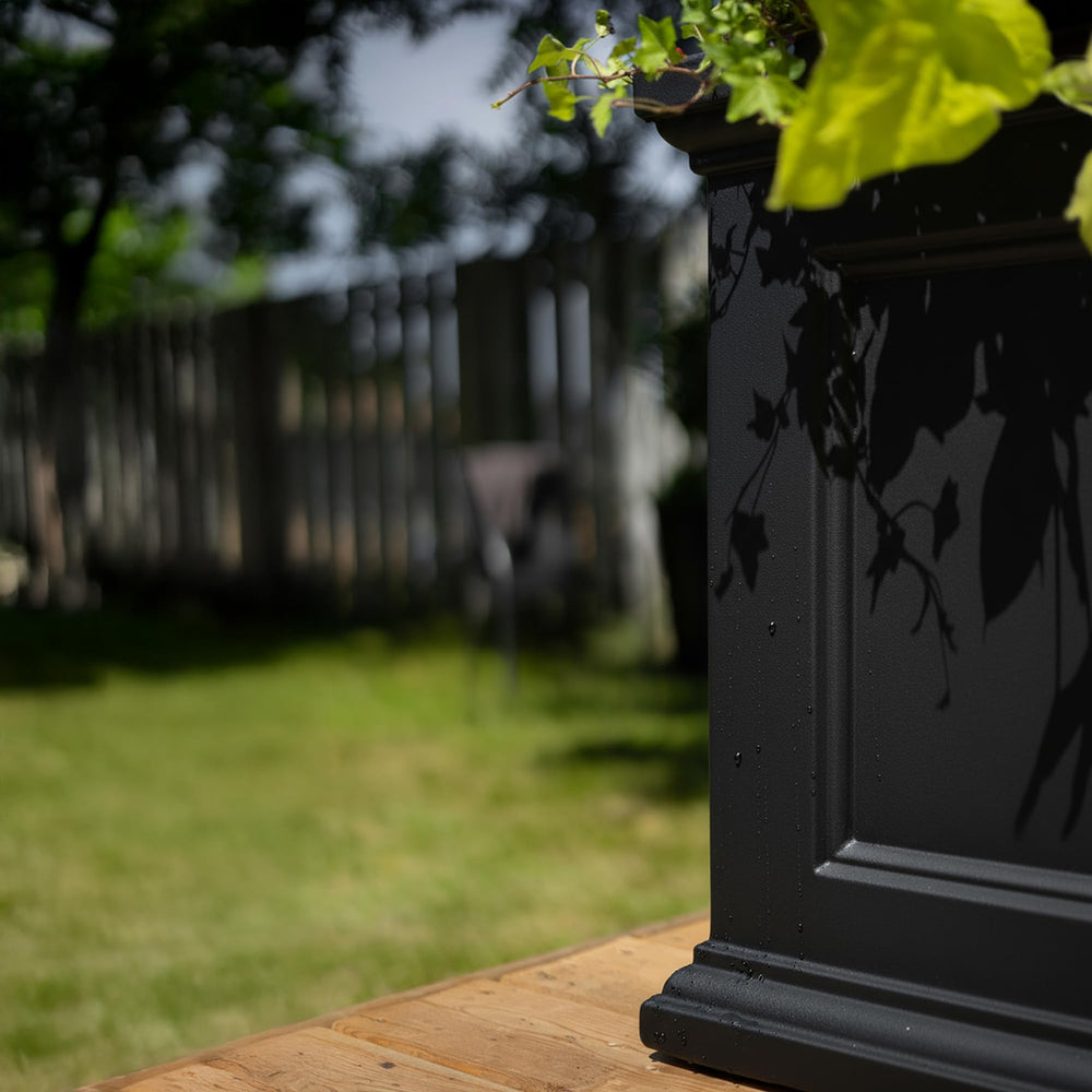 Mayne Fairview black finish texture close-up showing durable material