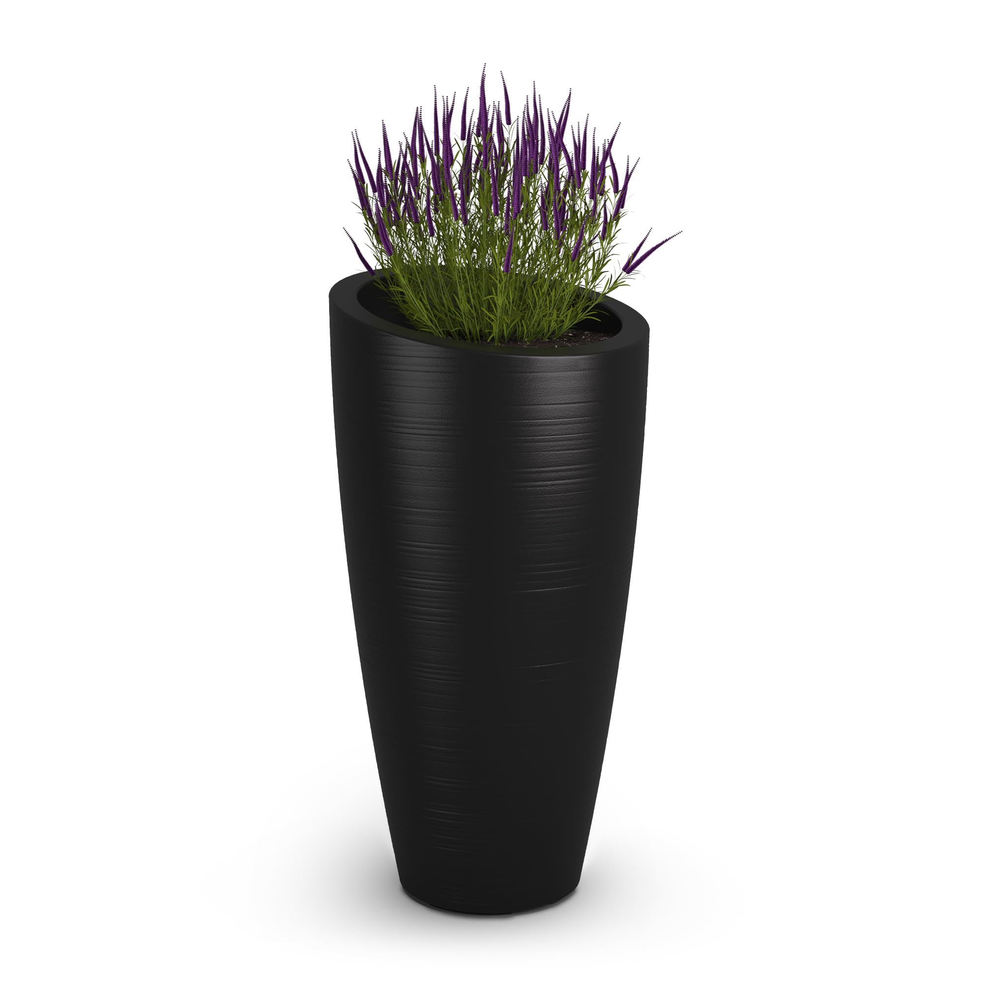 Mayne Modesto front view showing modern tapered shape and elegant black finish for curb appeal