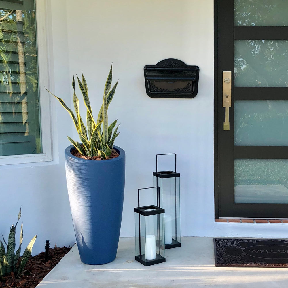 Mayne Modesto side profile showing tapered silhouette, Mayne elevates plant presentation