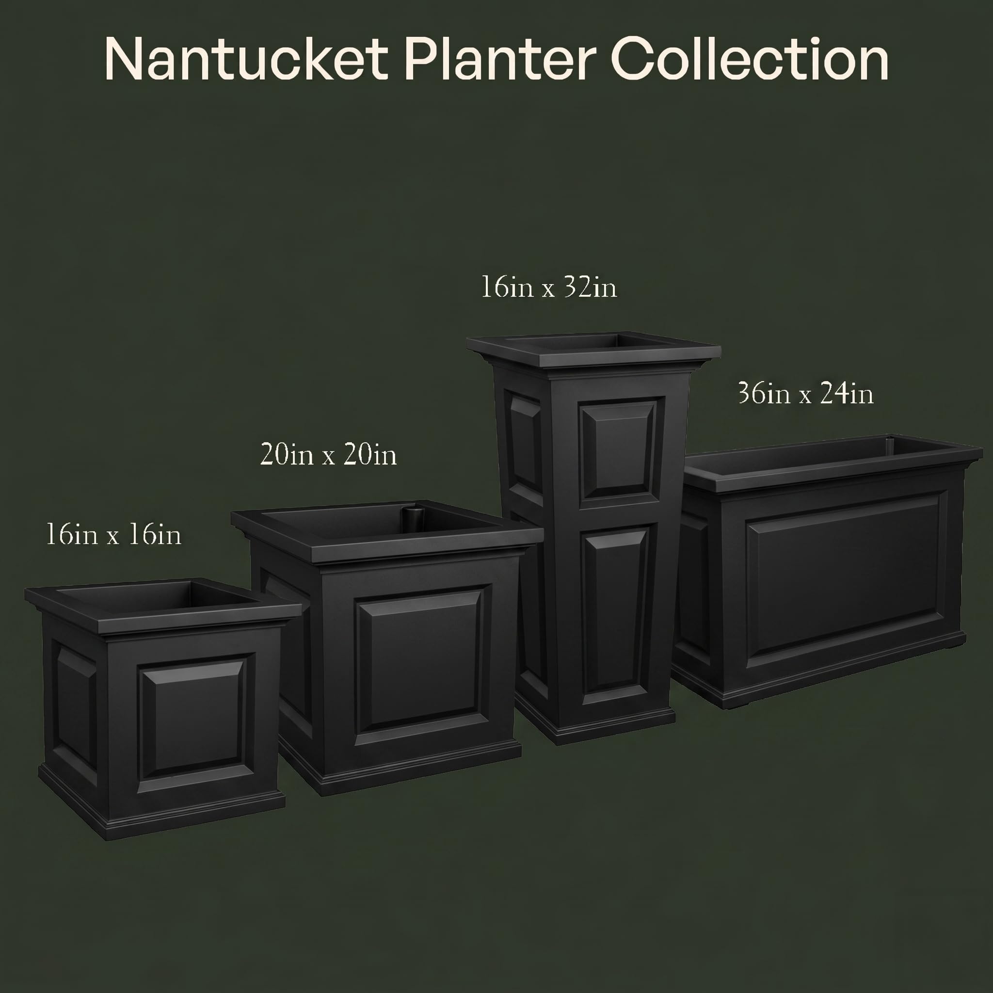 Mayne Nantucket overflow drain detail illustrating overwatering protection benefit