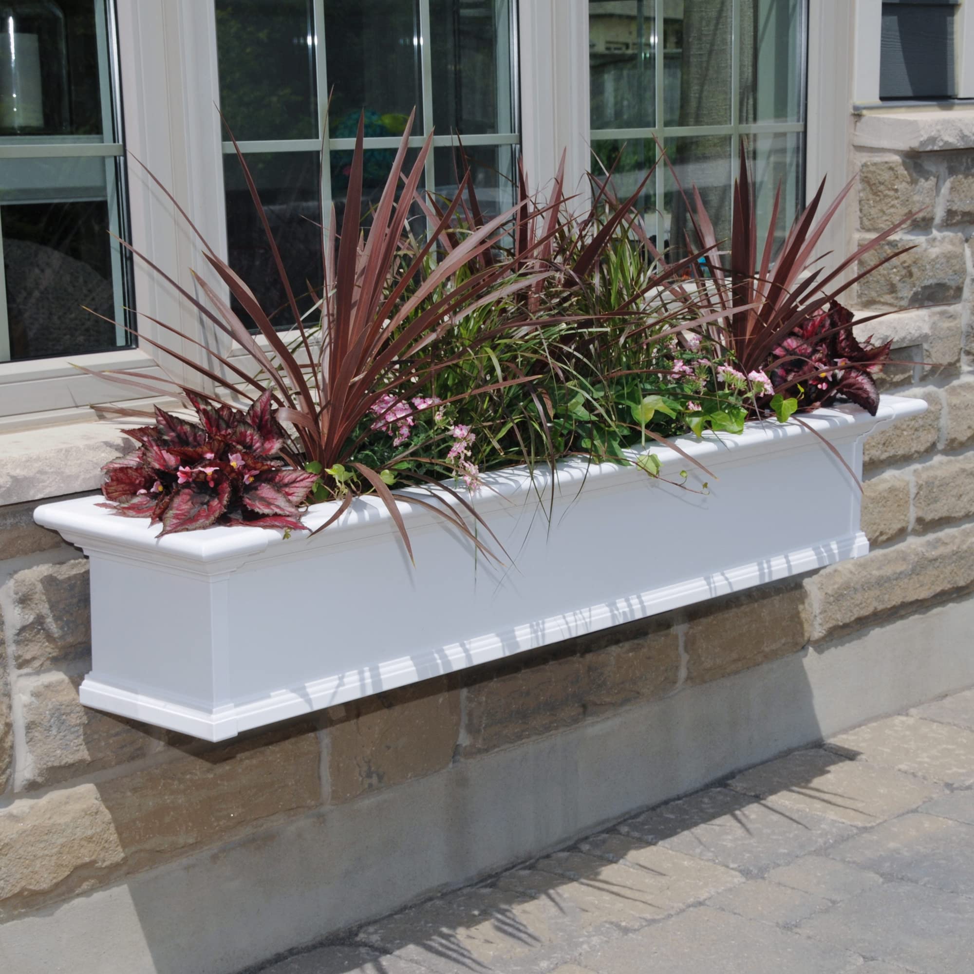 Mayne Yorkshire mounted with flowering plants illustrating effortless curbside display