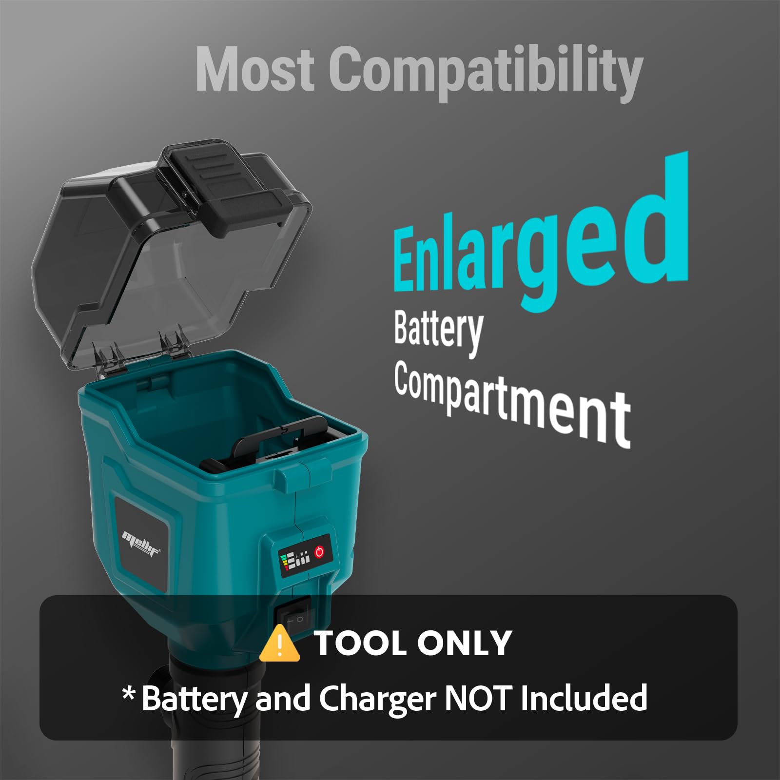 Mayoki pump with Makita 18V battery attached for cordless convenience