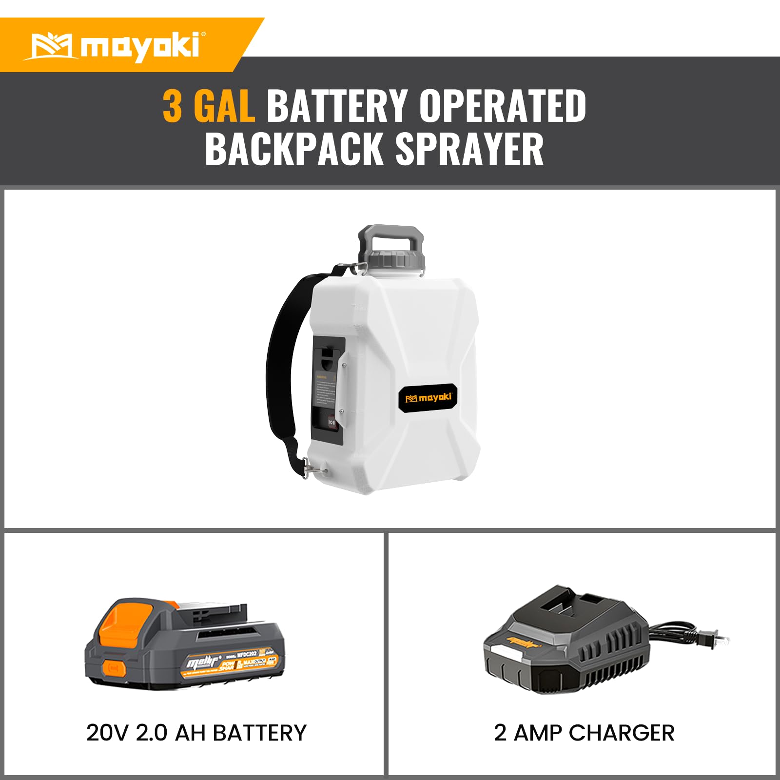 Mayoki translucent 3-gallon tank close-up for instant fluid level checks and easy refilling