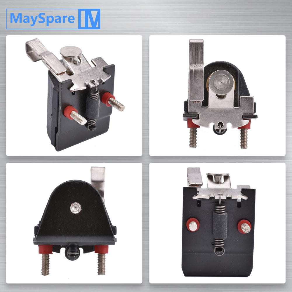 MaySpare side view showing mounting holes and terminals for accurate pump installation