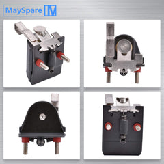 MaySpare side view showing mounting holes and terminals for accurate pump installation