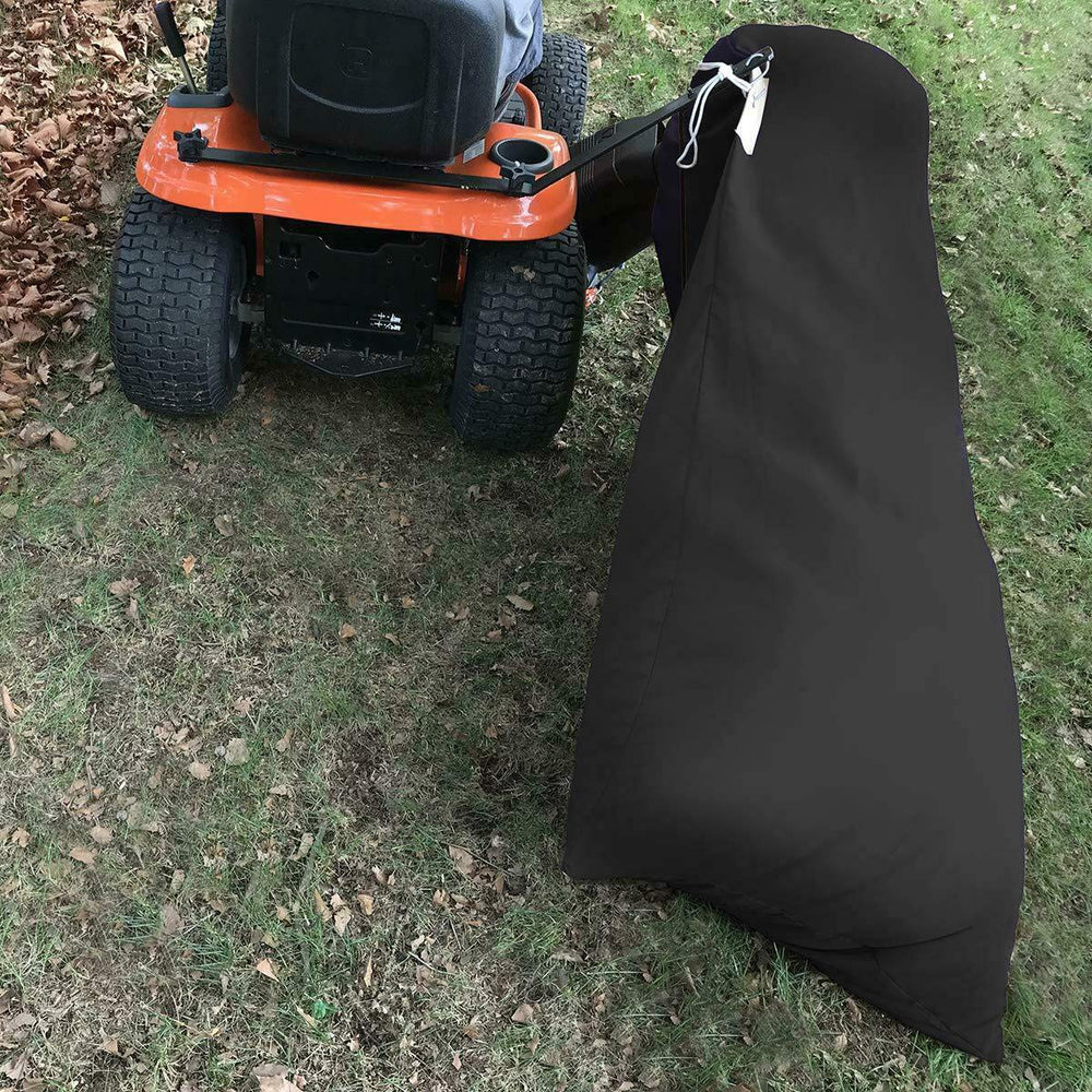MAYTHON bag attached to zero-turn mower speeds leaf collection