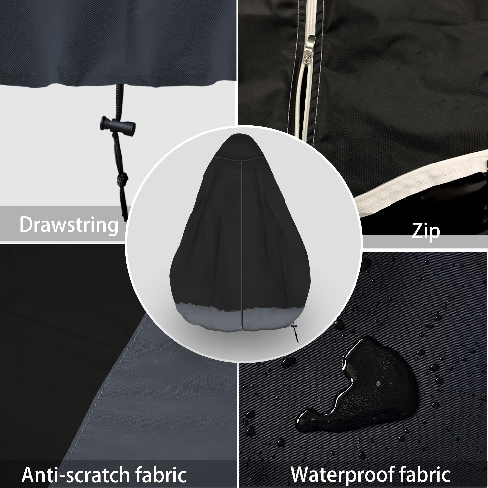 MBOOM drawstring hem tightened for secure fit and wind protection