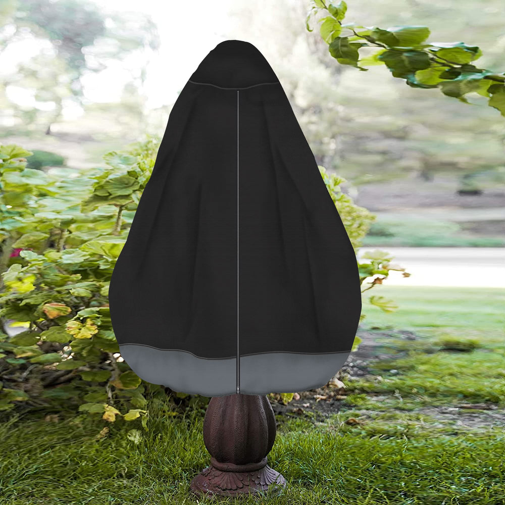 MBOOM cover shedding rain to protect fountain surfaces during wet weather