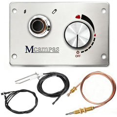 MCAMPAS stainless steel control faceplate front view showing neat installation and durability