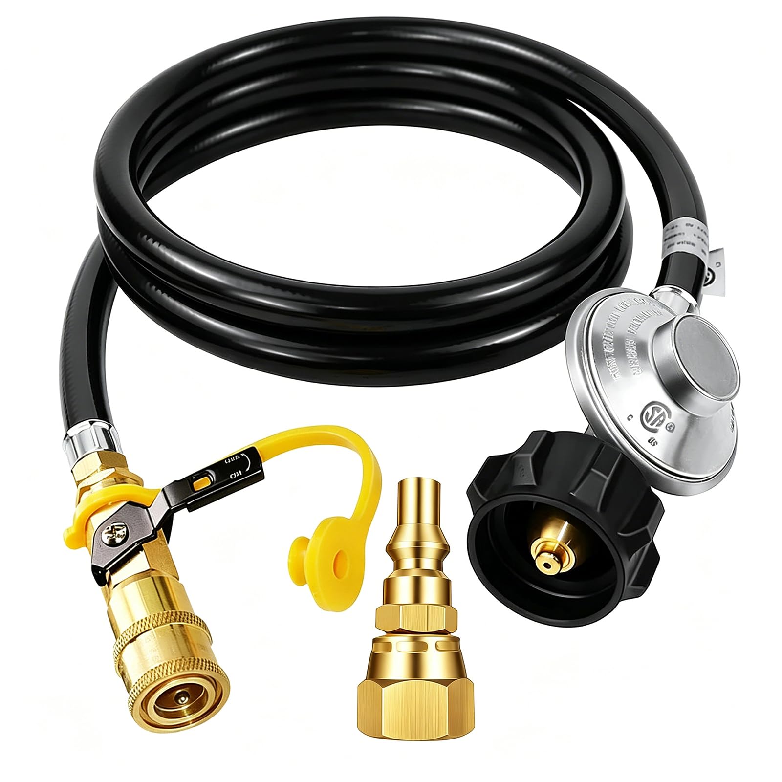 MCAMPAS front packaging showing hose and regulator, clear product ID and benefit