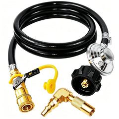MCAMPAS front view of hose and regulator showing easy conversion benefit