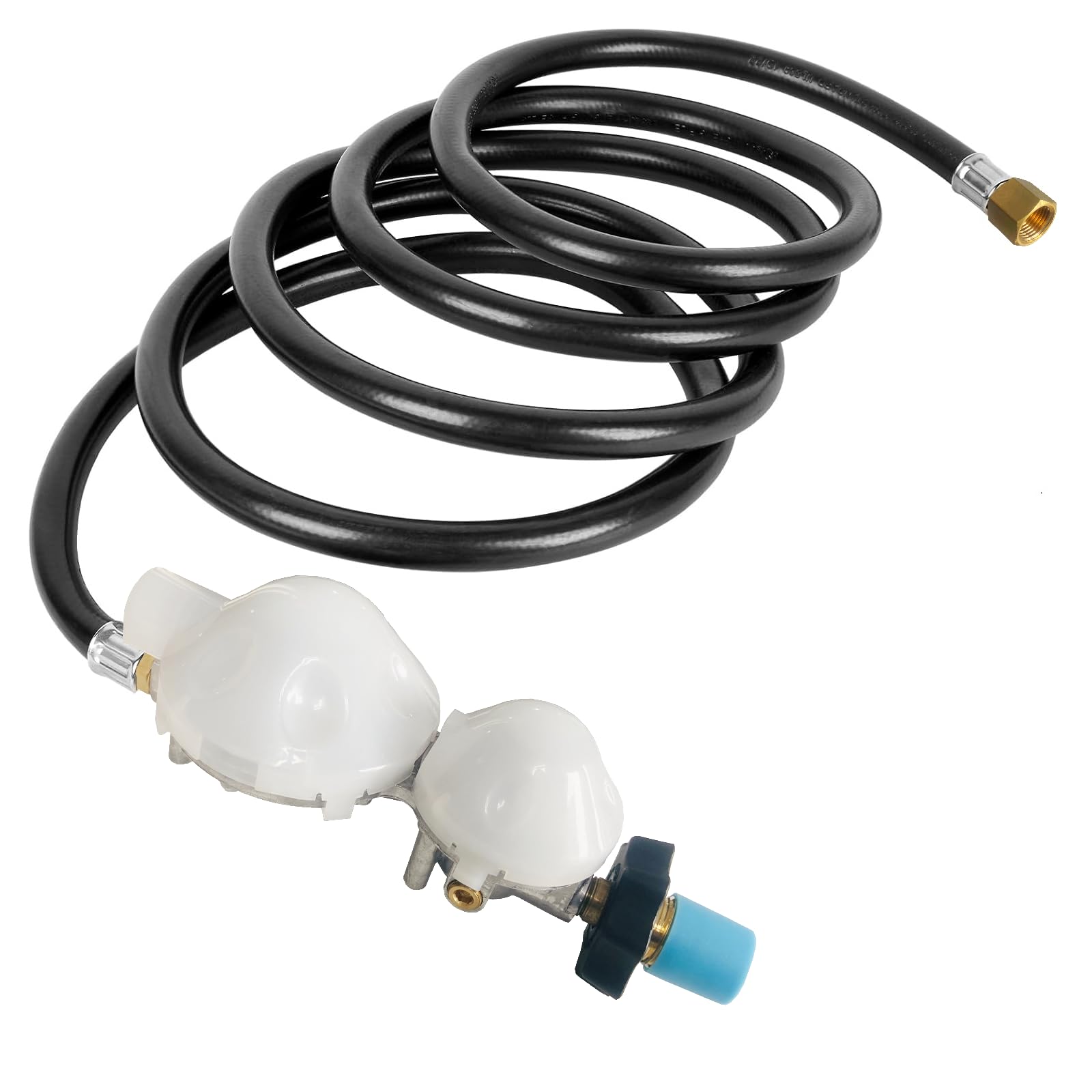 MCAMPAS 12-foot hose laid out flat showing flexible reach and durable construction