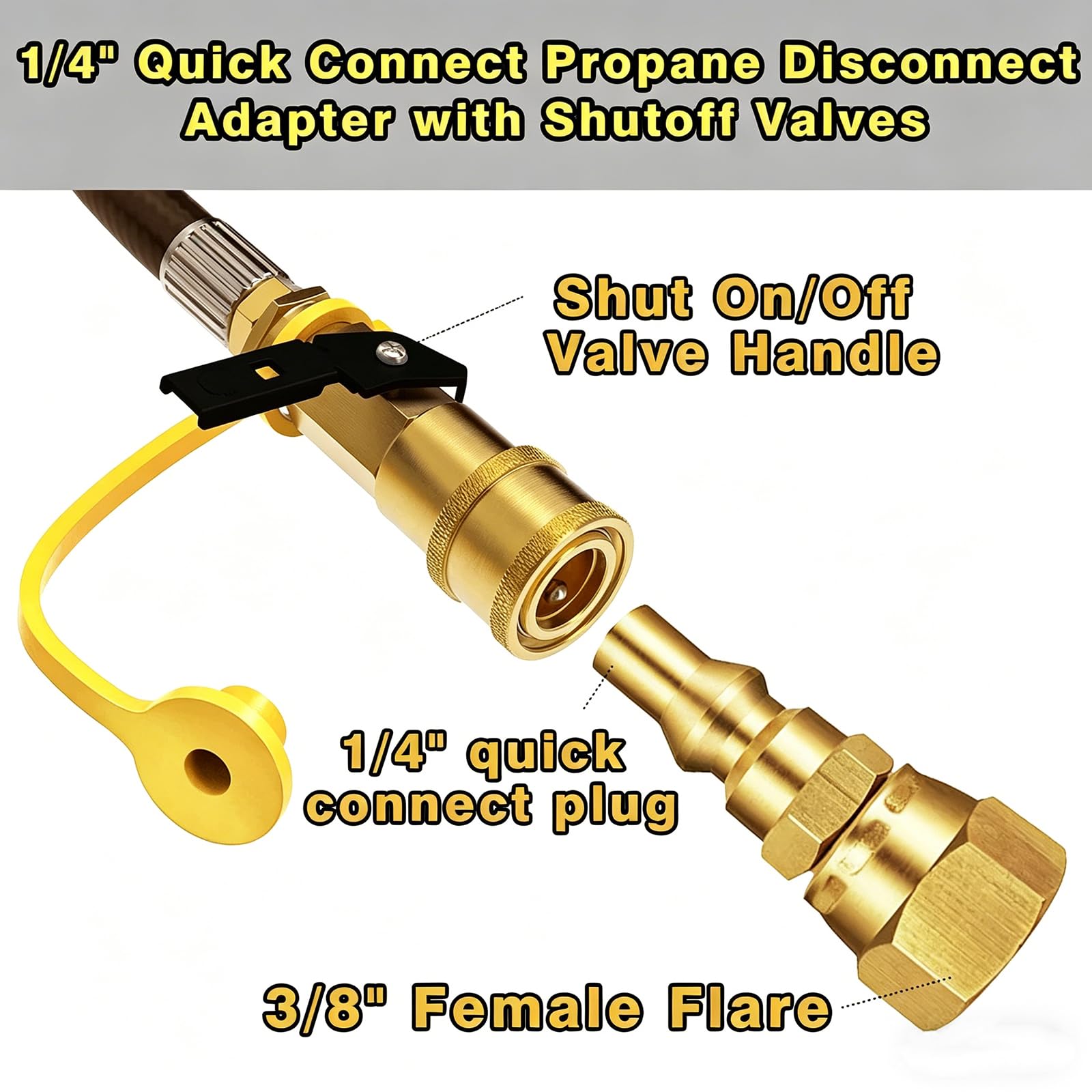 MCAMPAS full 8ft hose laid out to show length and flexible reach benefit