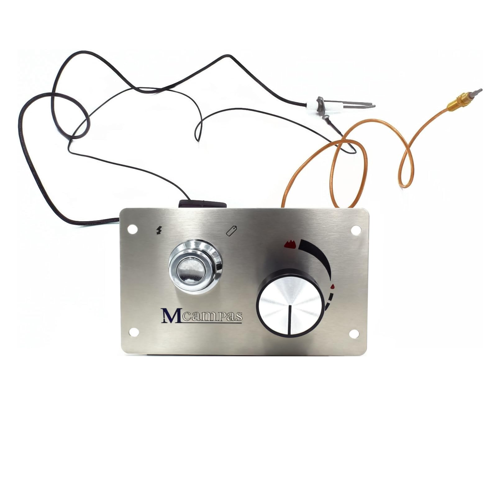 MCAMPAS faceplate close-up highlighting 304 stainless finish and easy-to-clean surface