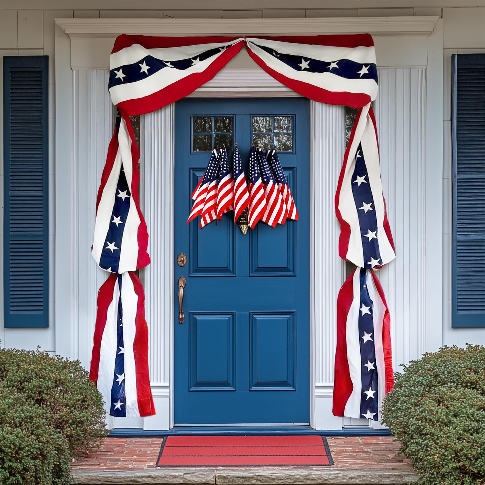 MCJC front view of full-length stars and stripes banner showing vibrant patriotic impact