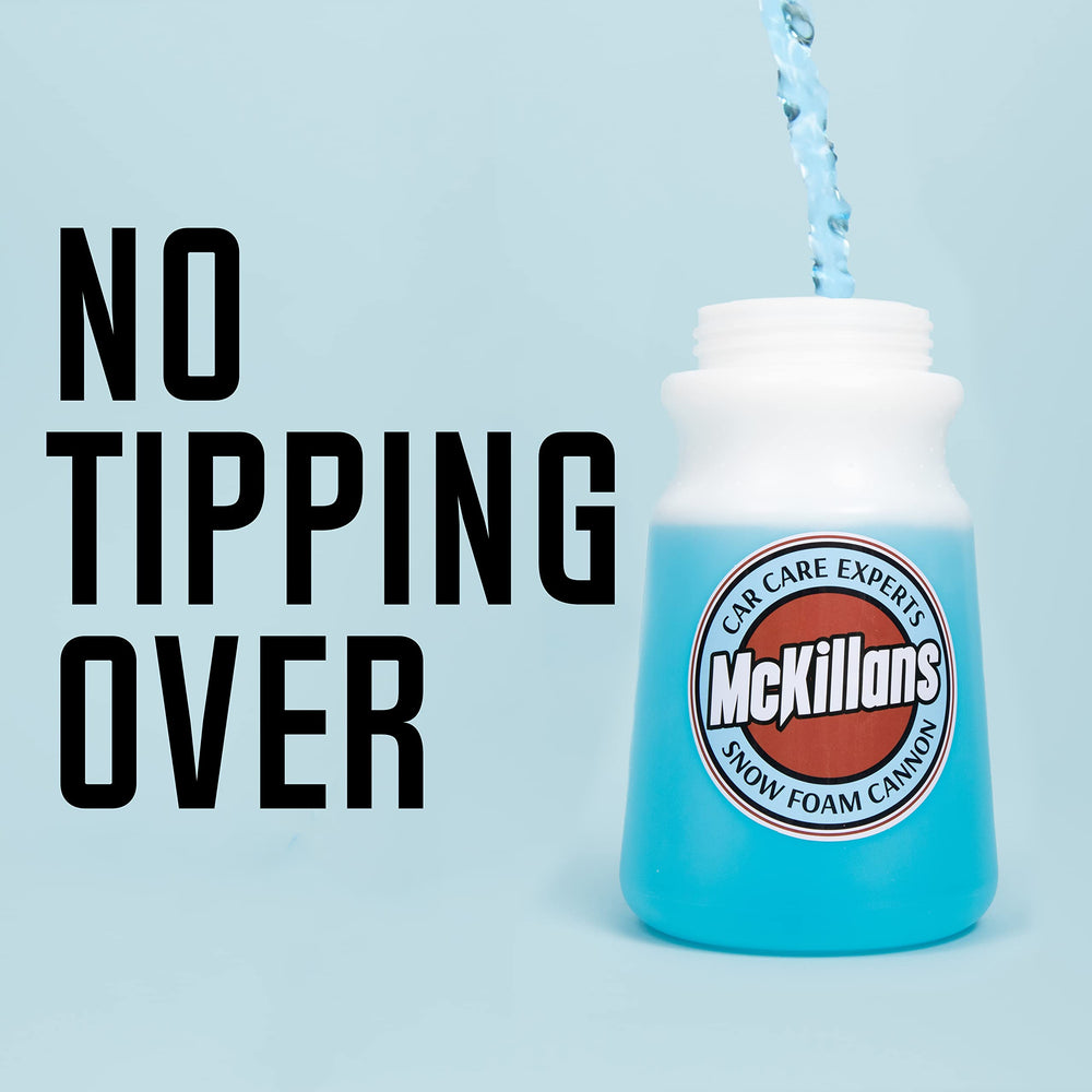McKillans foam stream comparison showing adjustable spray width and coverage