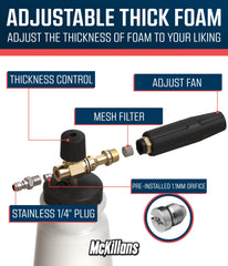 McKillans wide mouth top view illustrating easy pouring and mixing advantage