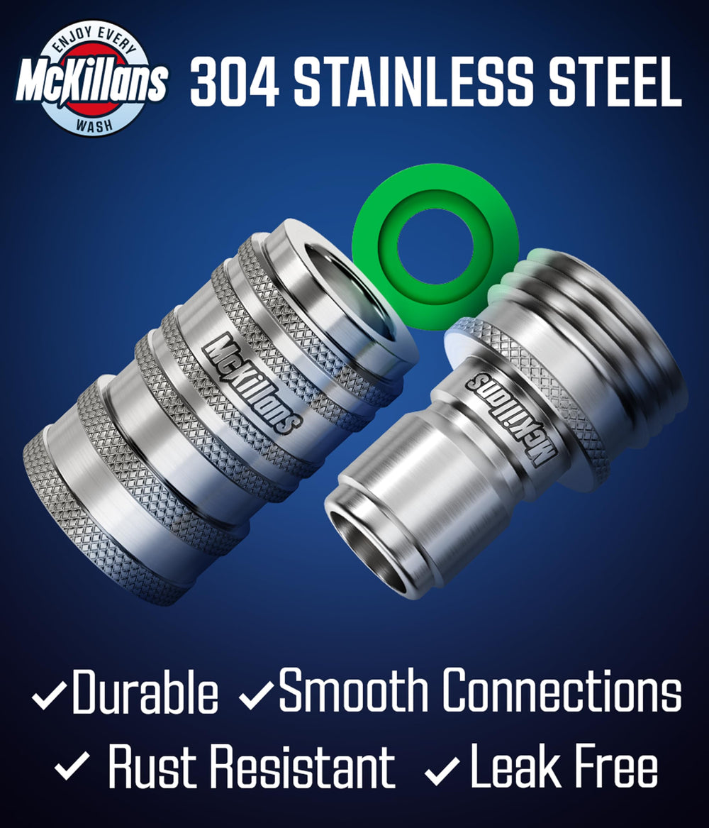 McKillans size comparison in hand showing compact, easy-to-handle fittings