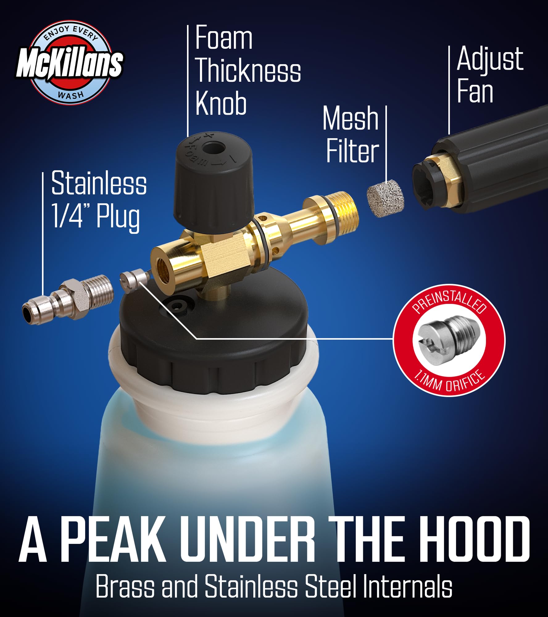 McKillans gun beside ruler showing compact size for easy storage and handling