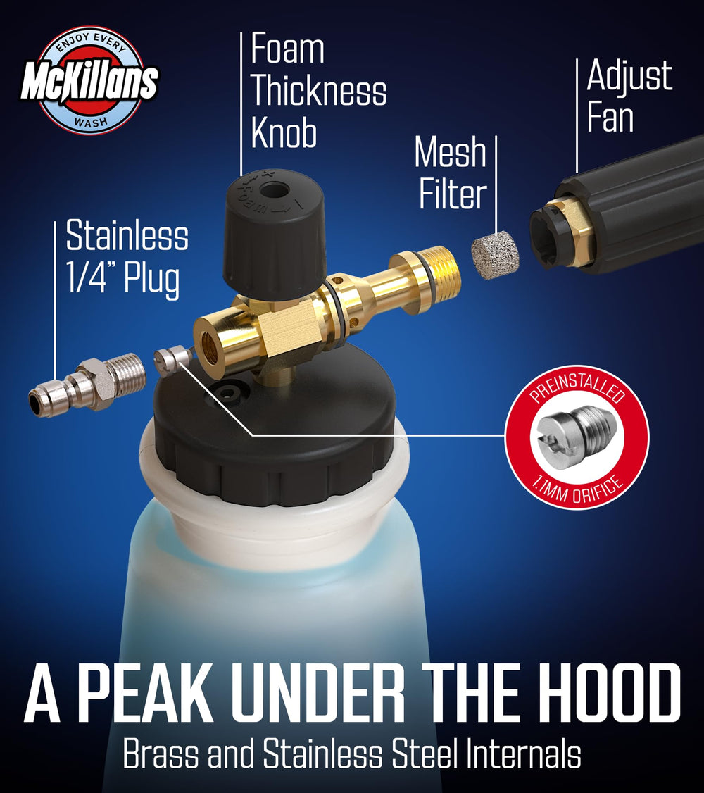 McKillans gun beside ruler showing compact size for easy storage and handling