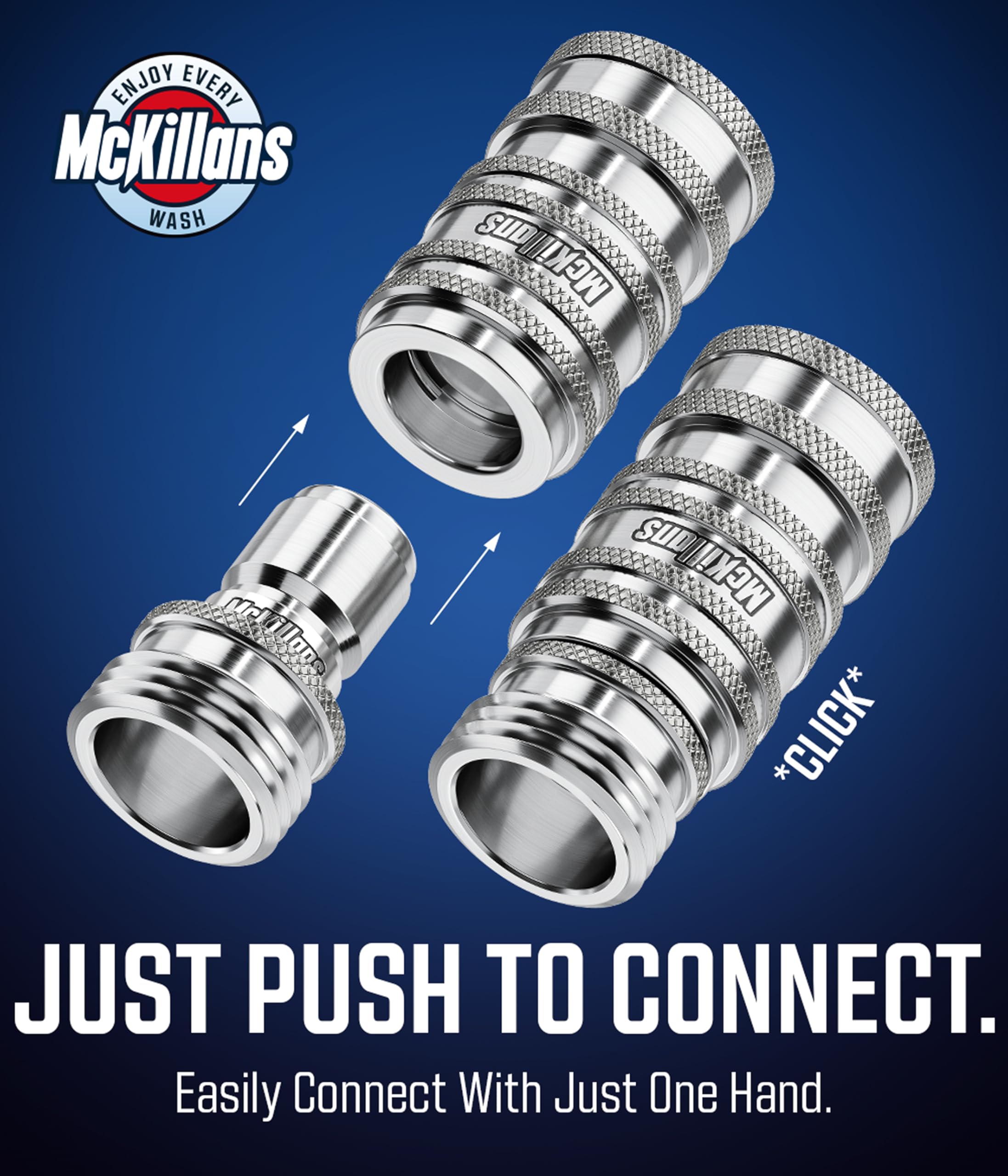 McKillans close-up of machined 304 stainless threads for durable leak-free seal
