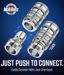 McKillans close-up of machined 304 stainless threads for durable leak-free seal
