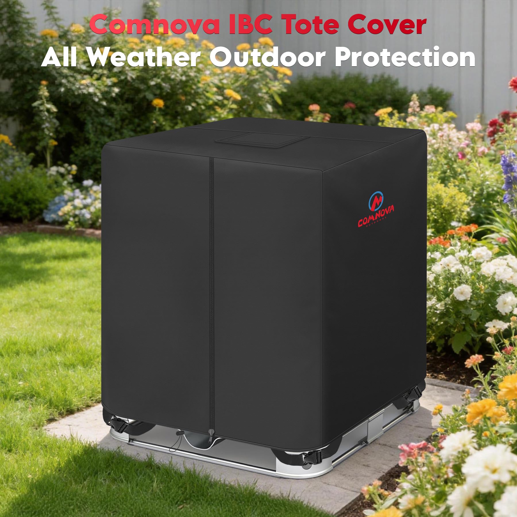 M COMNOVA OUTDOORS cover on tank during rain showing waterproof protection