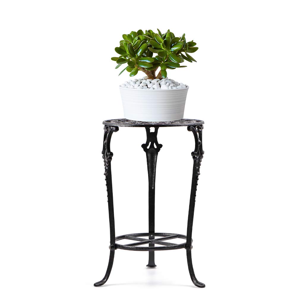 MDLUU front view of two-tier stand showing clean black finish and stability