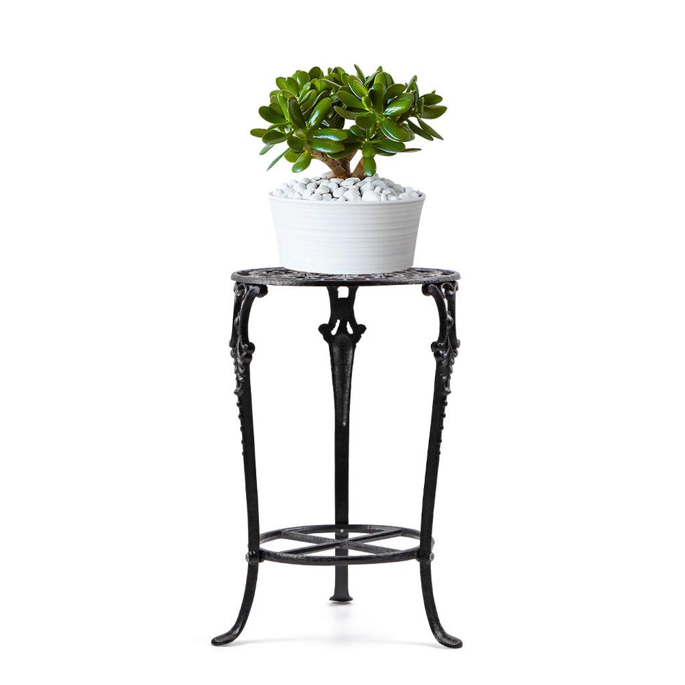 MDLUU front view of two-tier stand showing clean black finish and stability